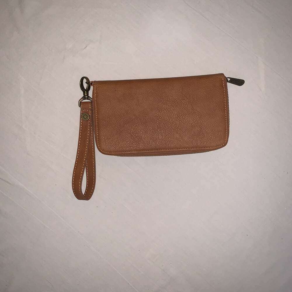 Free People Distressed Vegan Faux Leather Wallet Wristlet